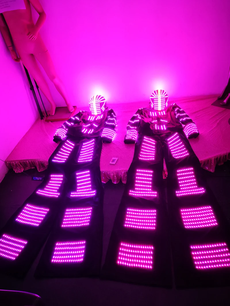 Hot Sale Street show Stilts  led robot costume david guetta suit led robot suit