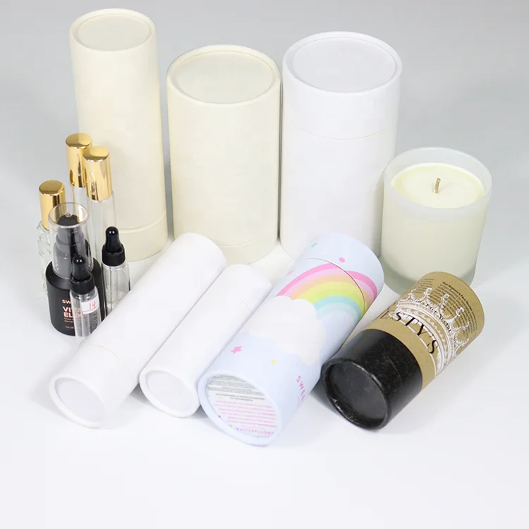 Biodegradable kraft Paper round Tube For Cosmetics lipstick Lip Balm Tubes baby eye face cream circle box