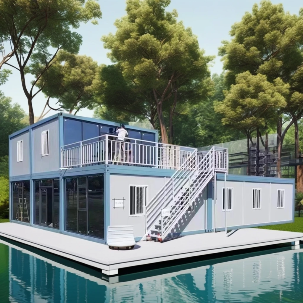 Two-story Modular Flat Pack Container House Luxury Prefabricated Flat Pack Container for Sale Wholesale Prefabricated House