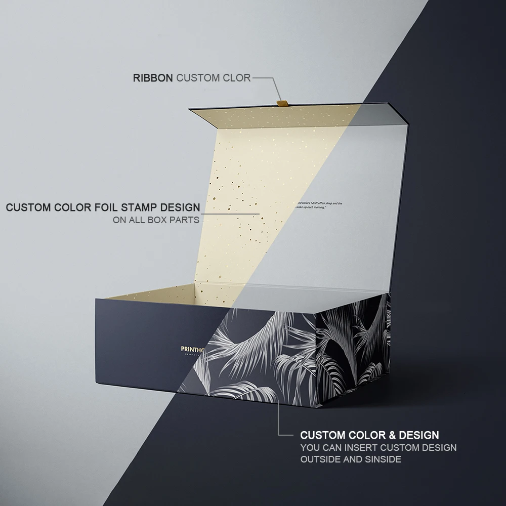 Hot Luxury Magnetic Closure Gift Box Packaging Folding Custom Logo Hard Rigid Cardboard Paper Box for Cosmetic