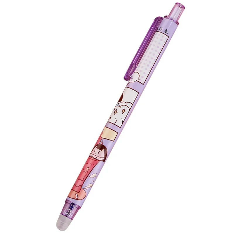 Erasable Gel Pen in Box Cartoon Black Presses the Cute Student Custom Erasable Pen  for Kids and Girls