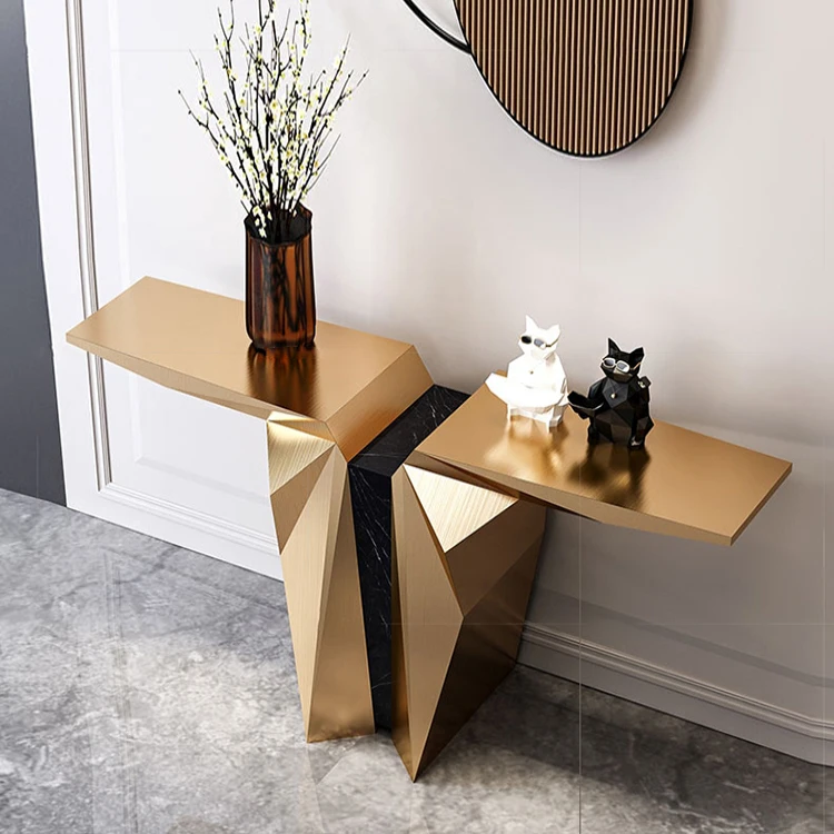 Light luxury modern marble living room decoration cabinet wall console table