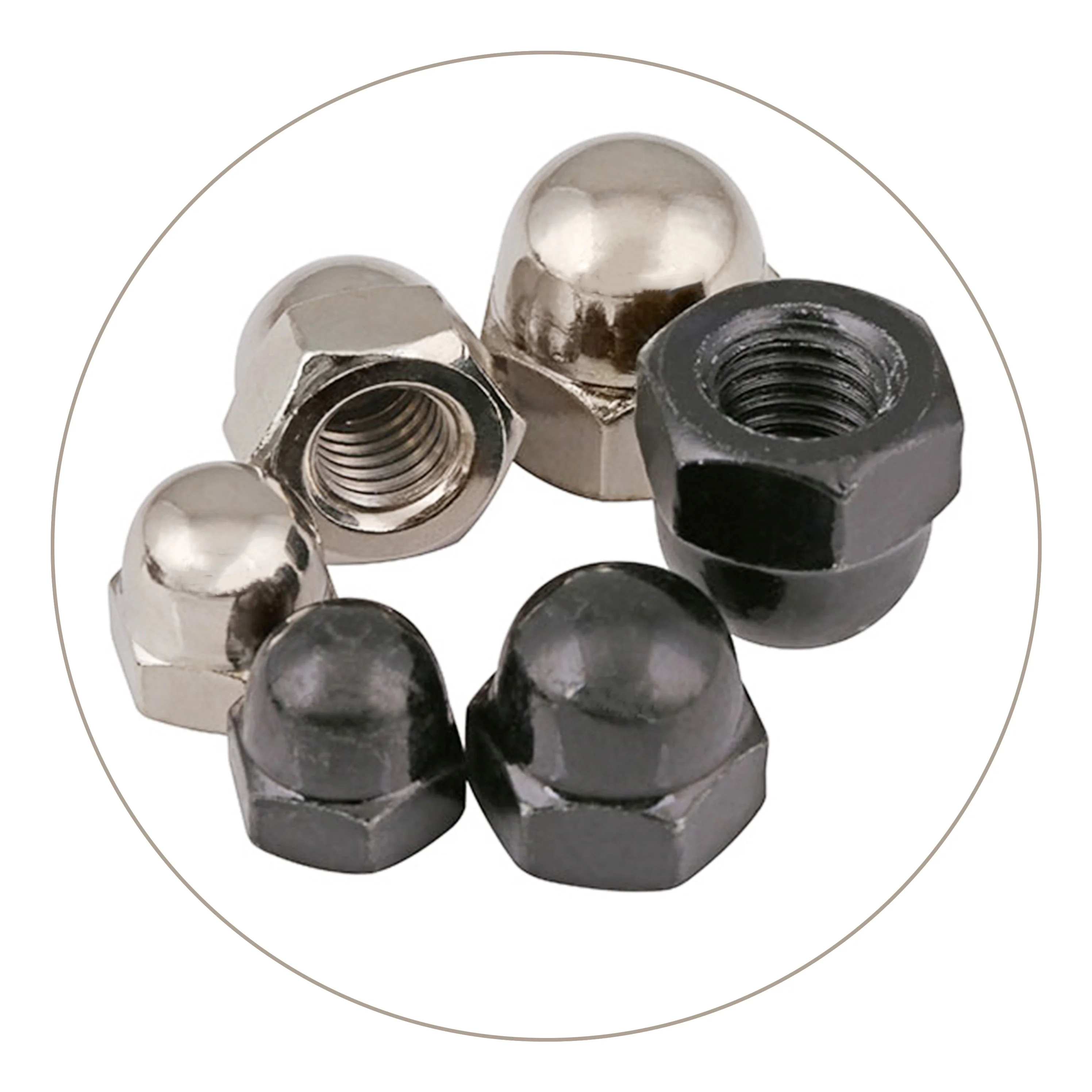 China factory 304 stainless steel anti-thread nut m3m4m5m6m8 nut cap