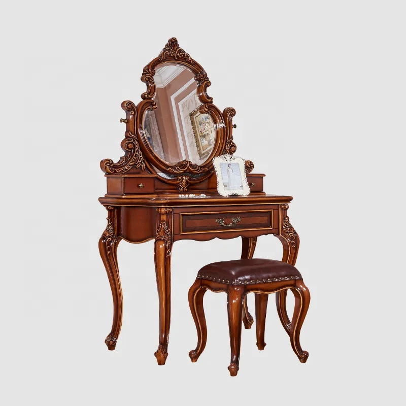 2020 Новое поступление Королевский роскошный античный итальянский твердой древесины макияж туалетный столик Комод