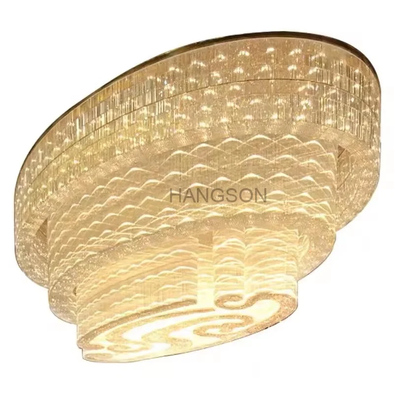 Hotel Gorgeous Golden High quality Iron Crystal Ceiling Chandelier Chandeliers Hanging Lustre Luxury Crystal Pendant Lamp light