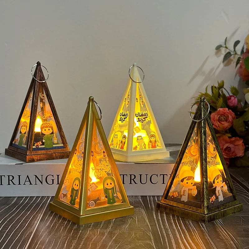 Middle East Eid Moon Decoration Ornaments Atmosphere Eid Mubarak Mini Led Wind Lamp Lantern Muslim Eid Mubarak Party Supplies