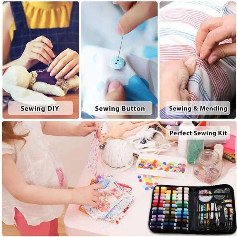 WSY247  Amazon Hot Selling Portable Travel Homemade DIY  Kit Knitting Hook Organizer Sewing Thread Set