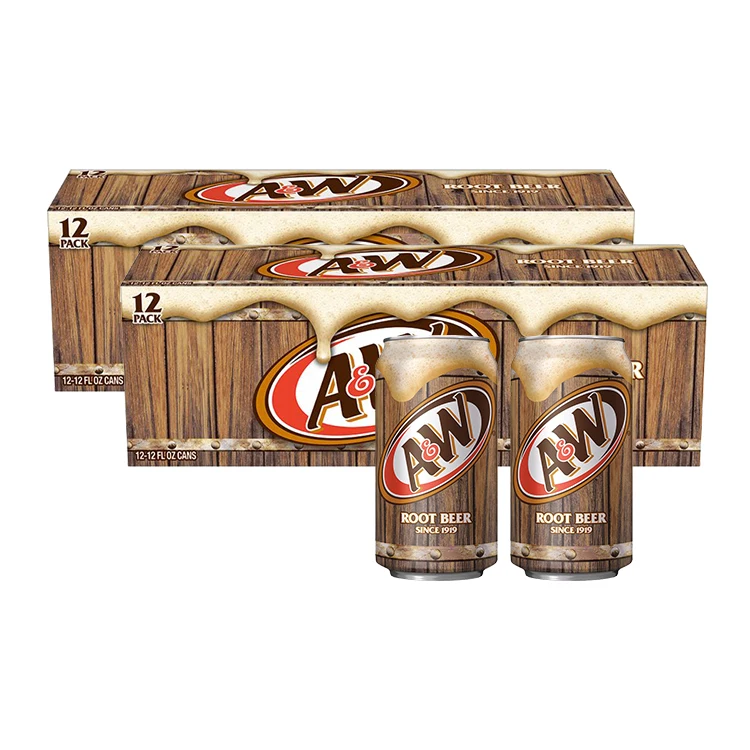 A&W Beer Soda Cans , 12 fl oz cans, 12 pack
