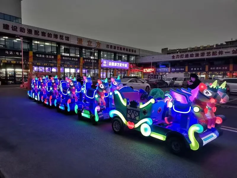 Amusement Park Train Rides Tourist Trackless Train Ride Creative combination of carousel and trackless train for playground