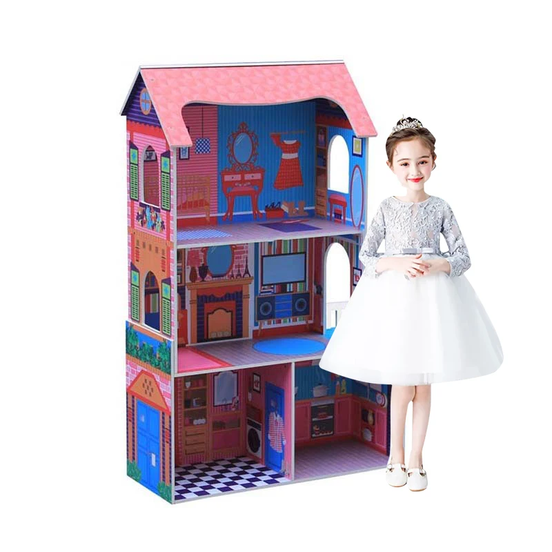 WEIFU Spot Goods Wooden Toys Mini Doll House Pretend Play Diy Doll House Wood Female For Furniture Toys Set