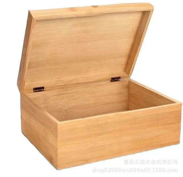 2023 Large Wooden Box with Hinged Lid Black Stash Wooden Storage Box Decorative boxes with lids