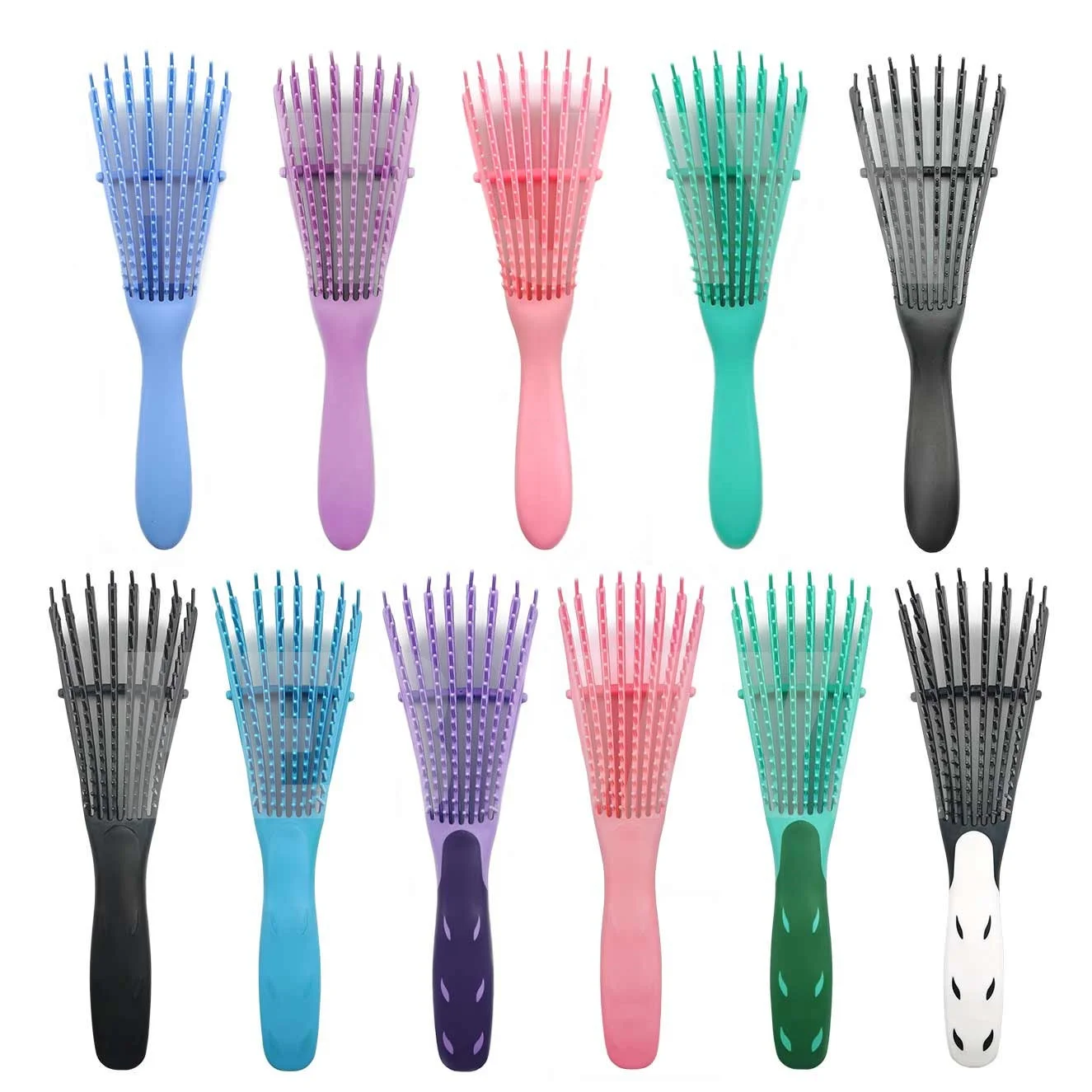 custom pink wet bristle curly detangler hairbrush detangling detangle hair extension comb and brush set for hair manufacturers