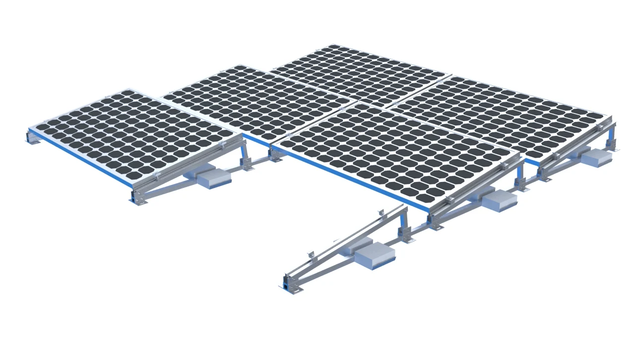 Aluminum Mounting Rail Panel Kit Flat Roof Solar Mounting Solar in Roof Mounting
