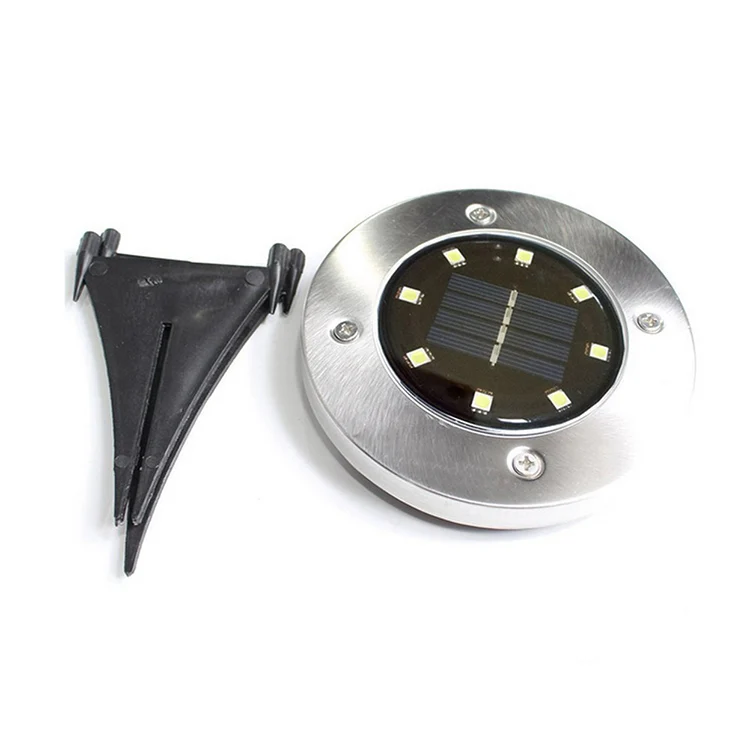 Warm White 8led Outdoor Garden Stainless Steel Solar Power Led Ground Light For Lawn