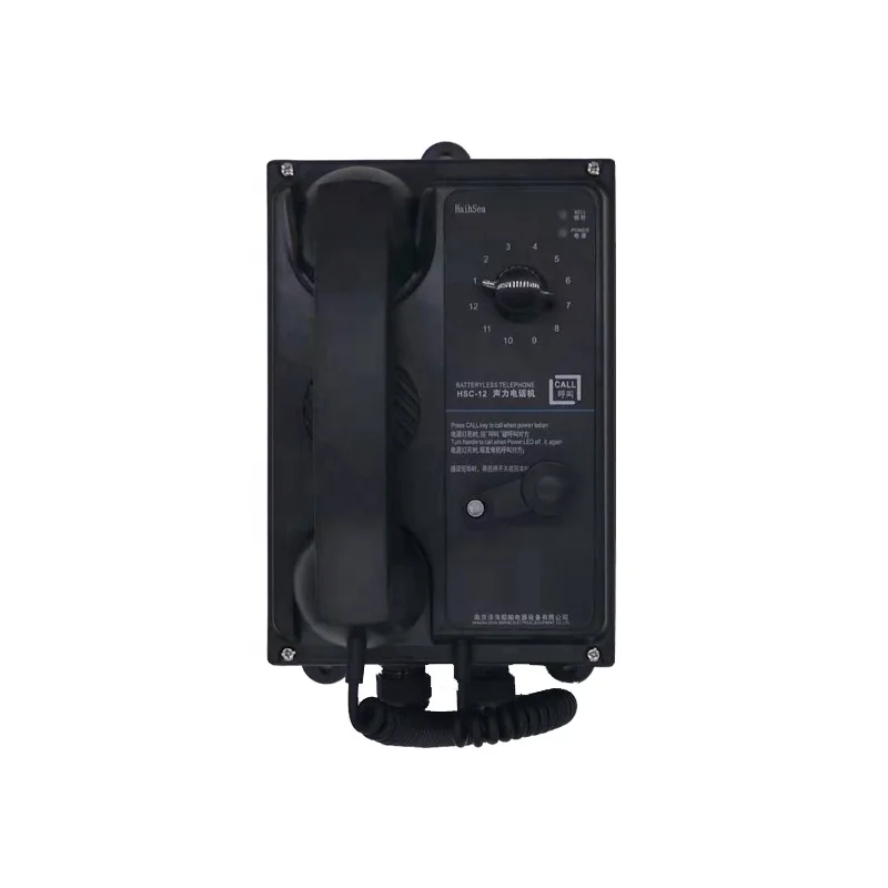 black wall type ABS plastic marine multi-way (12 ways ) batteryless telephone equipment