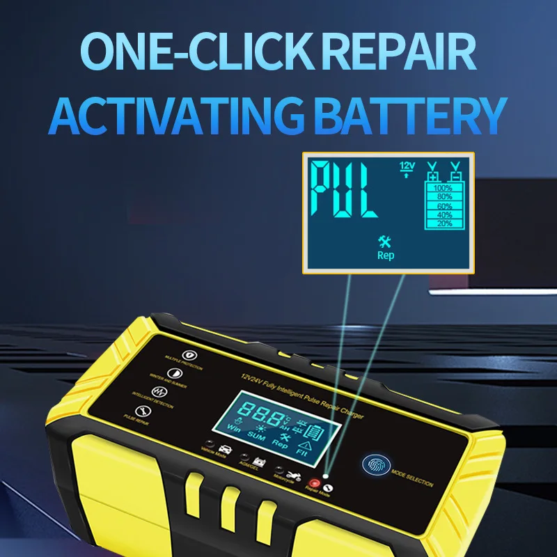 12v24v volt car battery charger motorcycle smart pulse