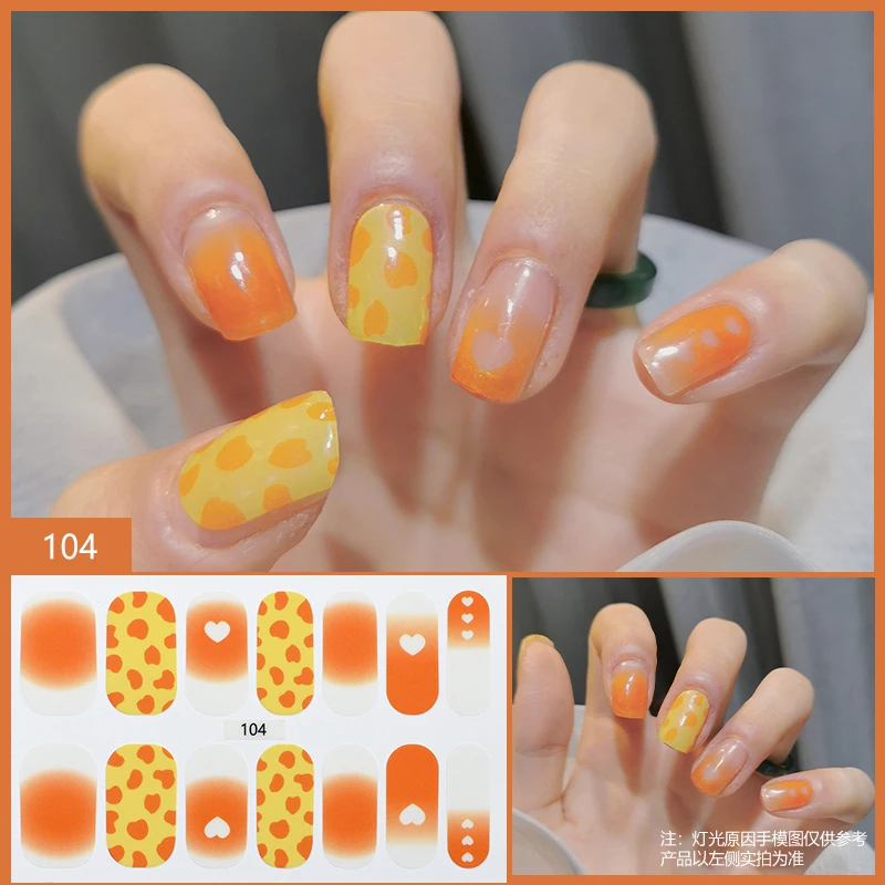 Missbloom 2022 Factory Colorful Pattern Semi Cured Gel Nail Strips Your Design Nail Wraps Korea