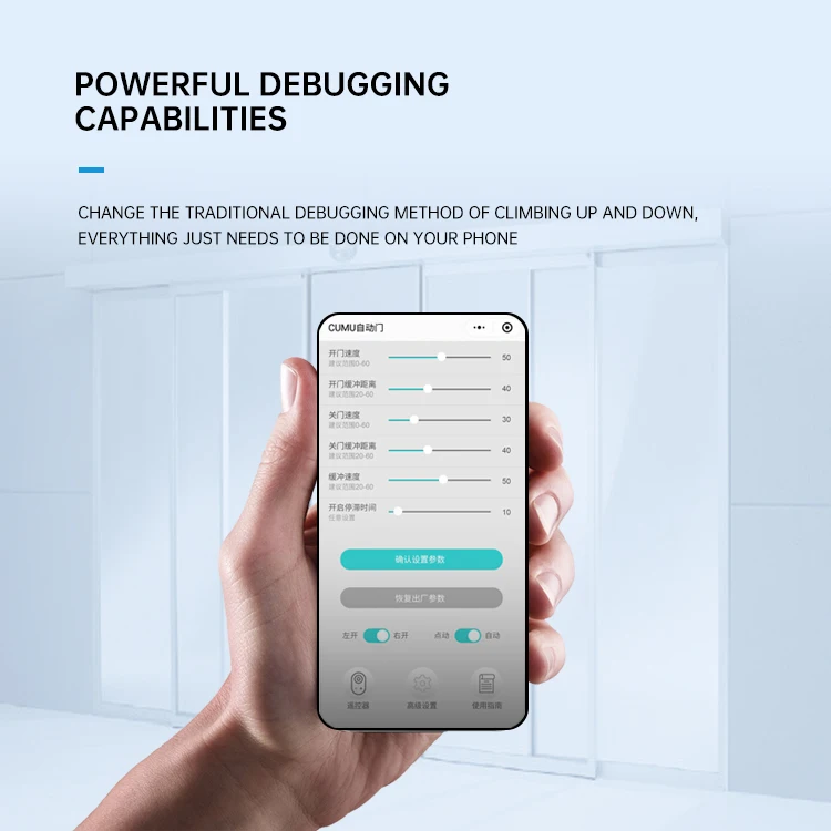 CMD-150BT Concealed Smart Anti Pinch Frameless/Framed Glass Automatic Sliding Door Operator Opener