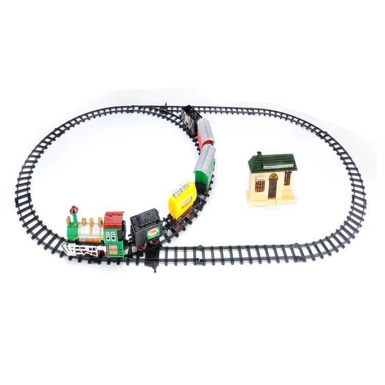 Hot Selling Assembly Sound Light Rail Train Toy Educational Electric Classic Transport Train Toy with Track Set