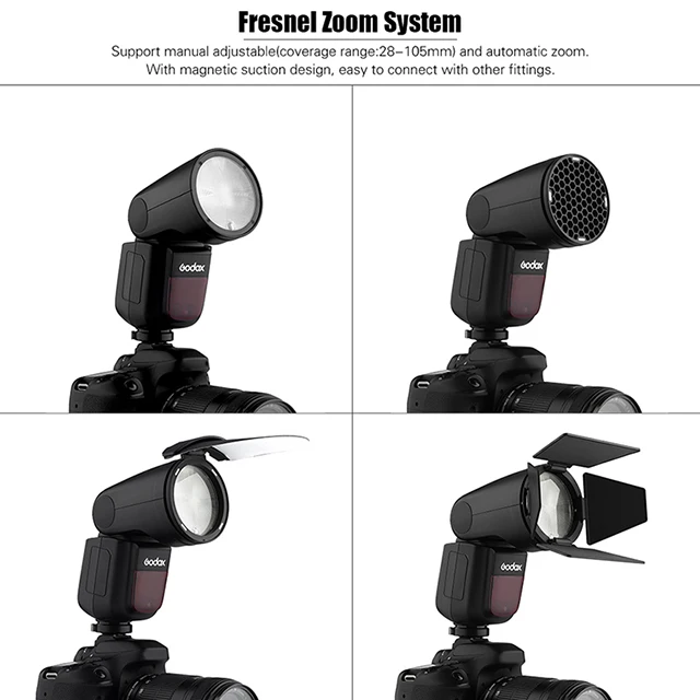 
Professional Godox V1TTL Li-ion Round Head Camera Flash Light Speedlite for Studio Camera Accessories 