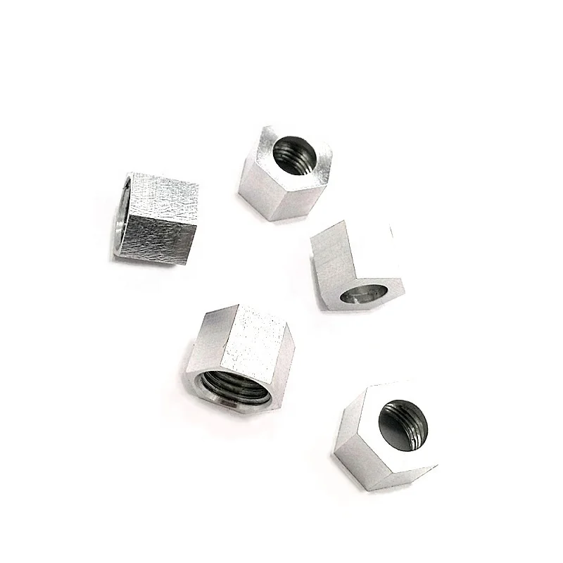 CNC machining aluminum alloy 3/8-24 UNF hex nut anodizing long history machining