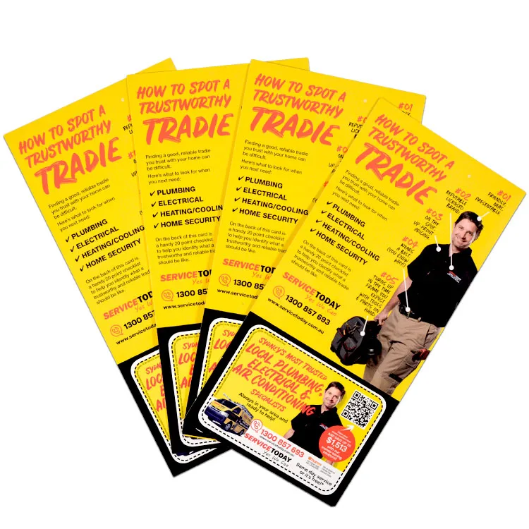 Plumbing advertising fridge magnet Magnetic business card with DL paper flyer and envelope packing