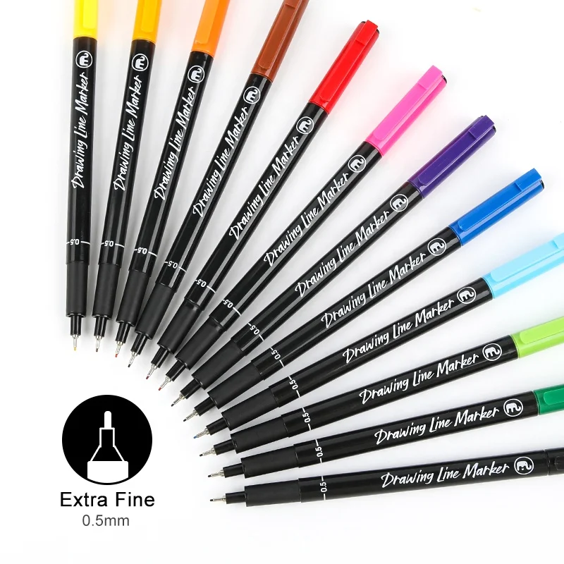 Mobee P-621 China Factory Wholesale writing smoothly supply 0.5mm Muti-Color bright fineliner marker pen with Clip