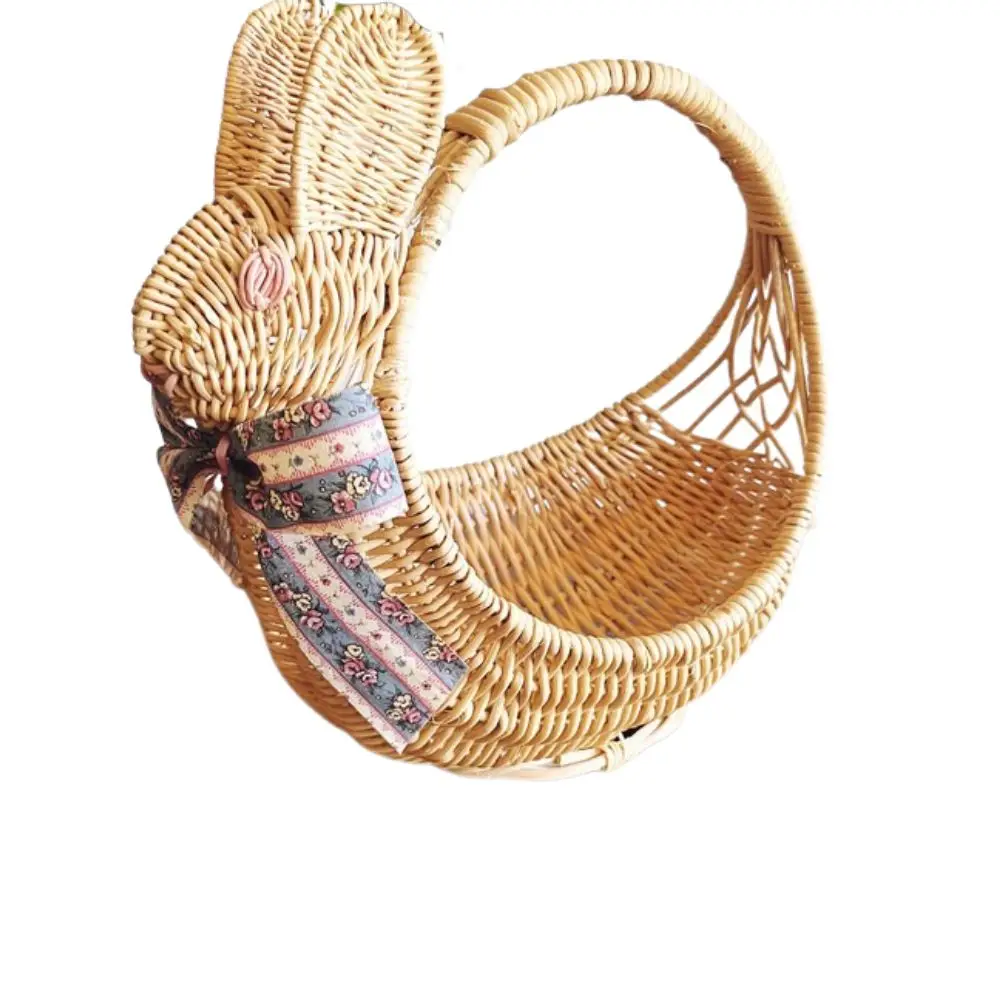 Красивая винтажная корзина из ротанга в форме пасхального кролика для хранения винтажных предметов отдыха от Вьетнама оптом