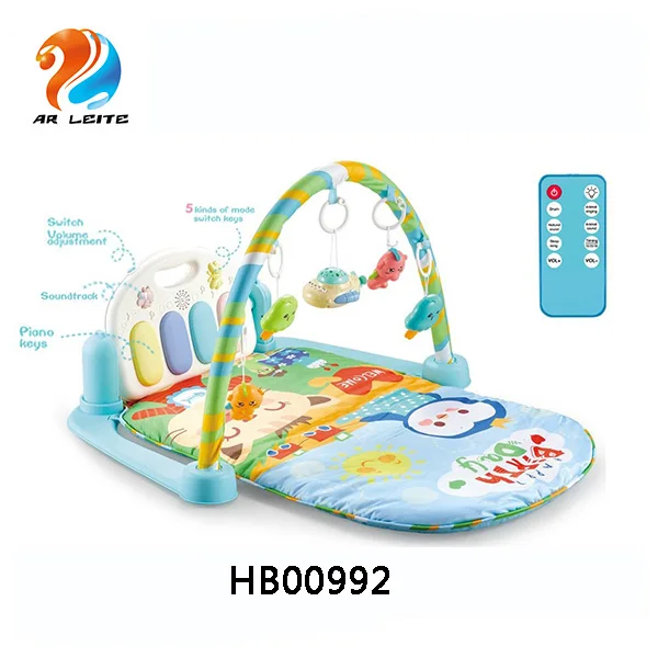 New design 5 in 1 R/C projection pedal piano baby piano gym mat baby activity game blanket