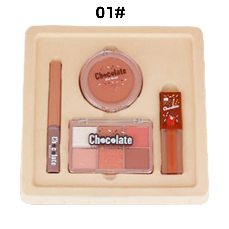 Hot Selling Private label Cosmetics Makeup Set Mascara Lip Gloss Blush Eyeshadow Kit 5 in 1 High Quality