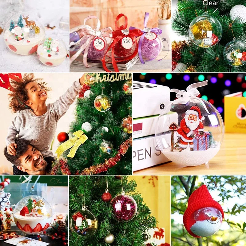 Macaron Cake Packaging Box Acrylic 60mm Clear Plastic Christmas Ornament Balls