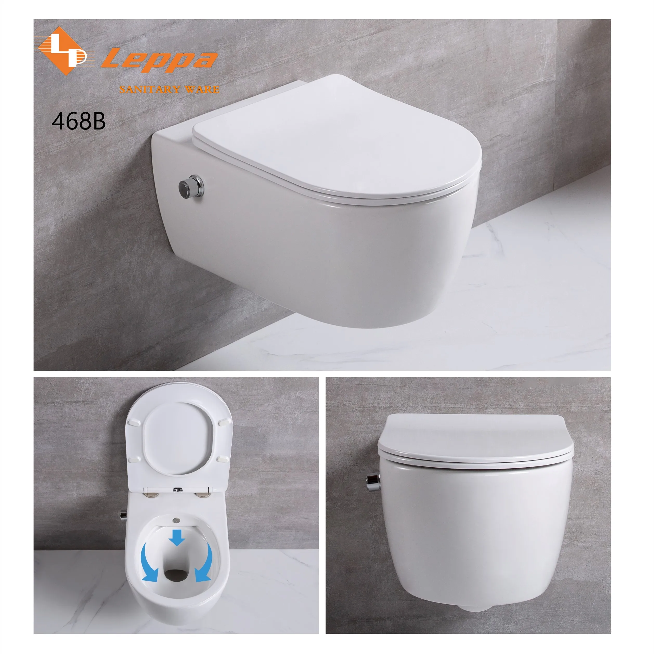 Cold and 38 degree constant temperature Hot water function with bidet hanging toilette ceramic wall mounted toilet bowl bathroom