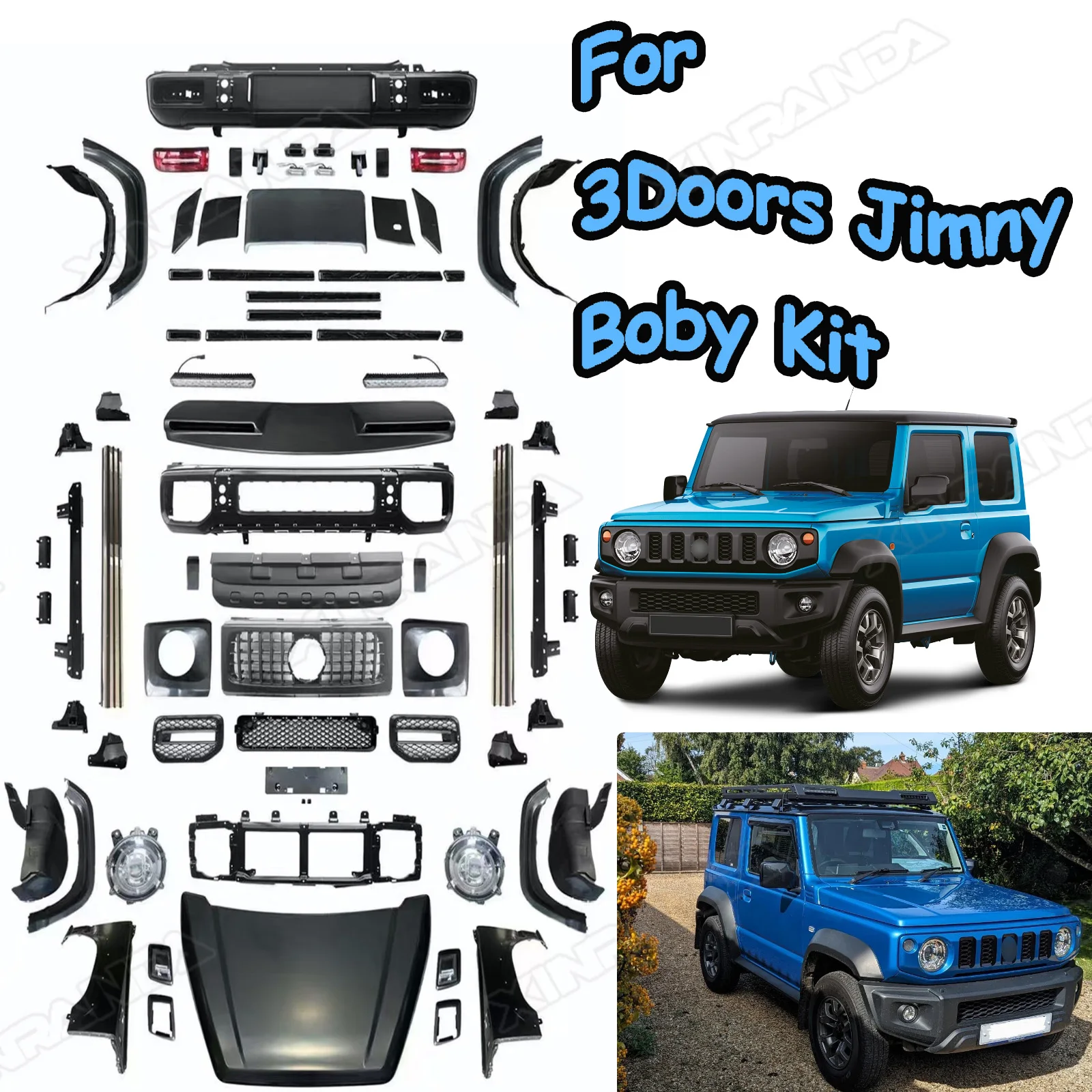 Вся распродажа Jimny 3 двери аксессуары Amg стиль обвес для Suzuki 2020 2021 2023 Jb64W Jb74W