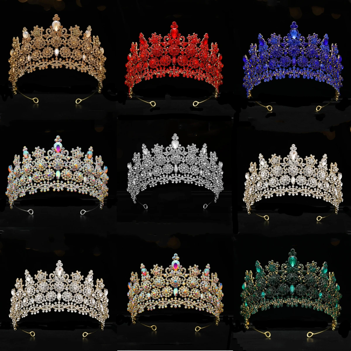 New Design European Bride Diamond Crown Full of Diamond Head Wear Bridal Accessories Wedding Princess Diadem