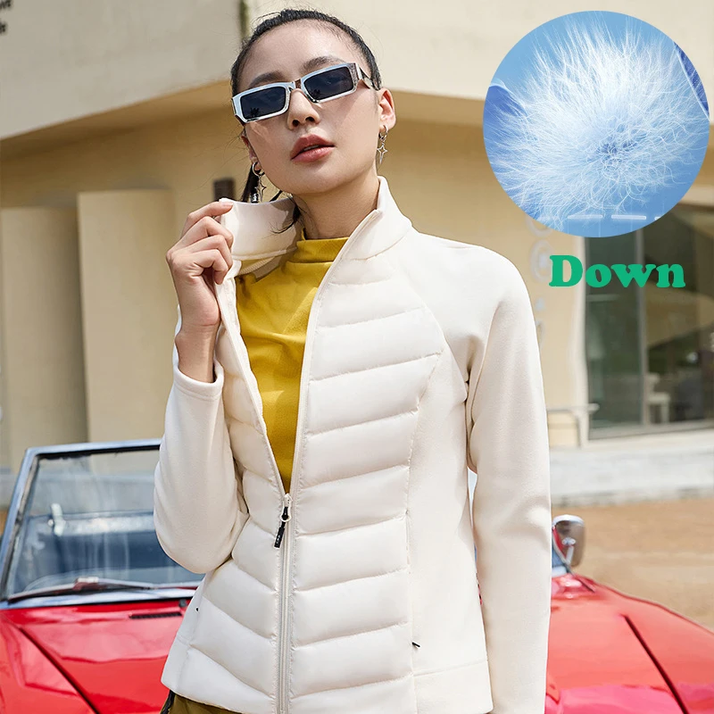 RTS White Duck Down Lightweight Outdoor Riding Sports Jacket Stretchy Fabric Windproof Warm Slim Fit Suit Equestrian Coat