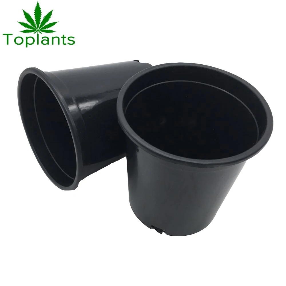 Durable Hard plastic 1 gallon pot black flower plant pots big nursery pots of PP