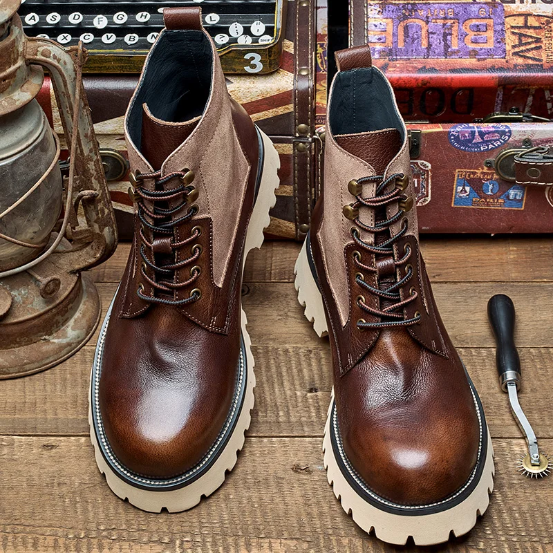 Hot selling stylish comfortable casual boots for men boots Genuine Leather