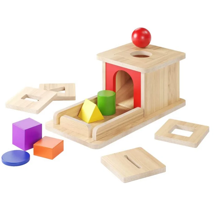 montessori wooden coin box drawer game science educational toys