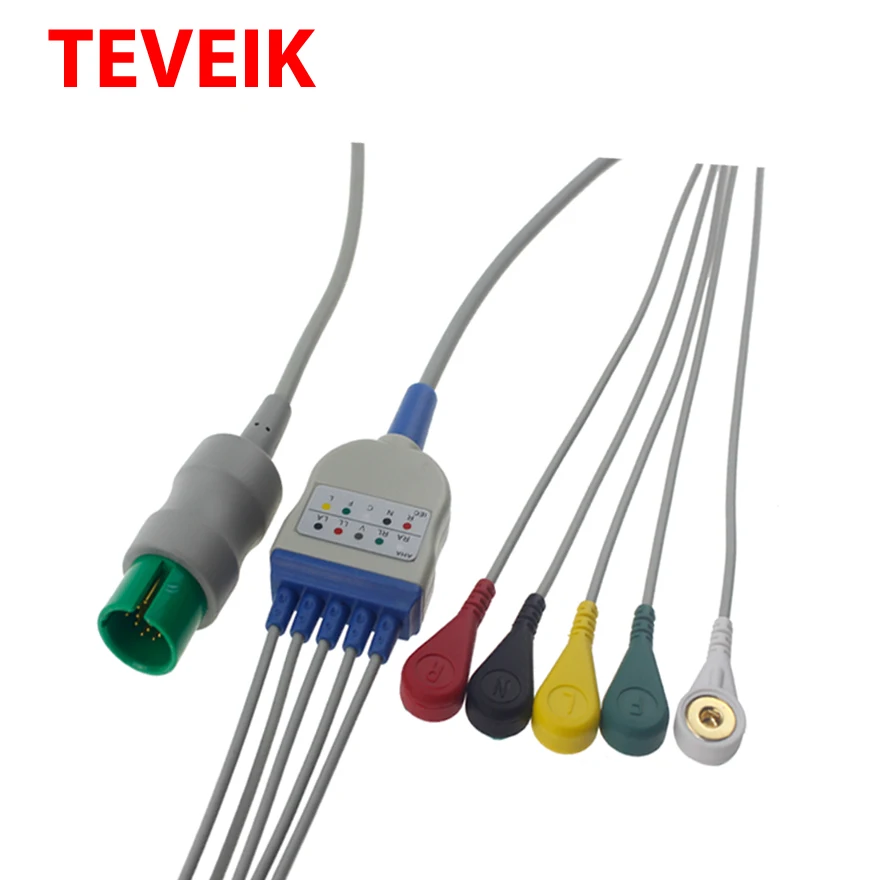Spacelabs Round 17pin Round ECG Patient Cable 3 Lead AHA 20 Pin ECG Trunk Cable NK ECG Snap Cable