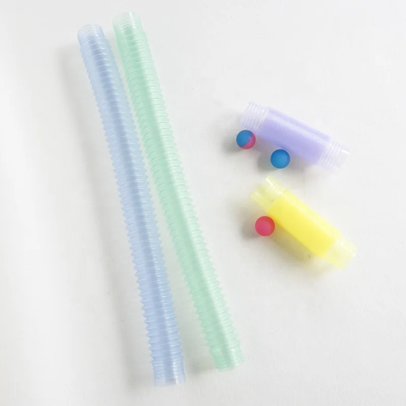XL Kids Plastic Stretch Toy Luminous 5.5cm Fidgets Pipe Autism Sensory Tubes Adult Colorful Stress Relief Fidget Pop Tubes
