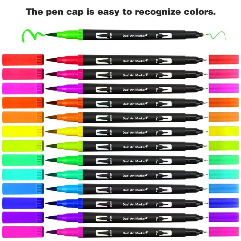 Promotional Watercolor Brush Pen 60 72 100 120 Colors Real Brush Tip Painting Water Color Pen Color Marker Pen