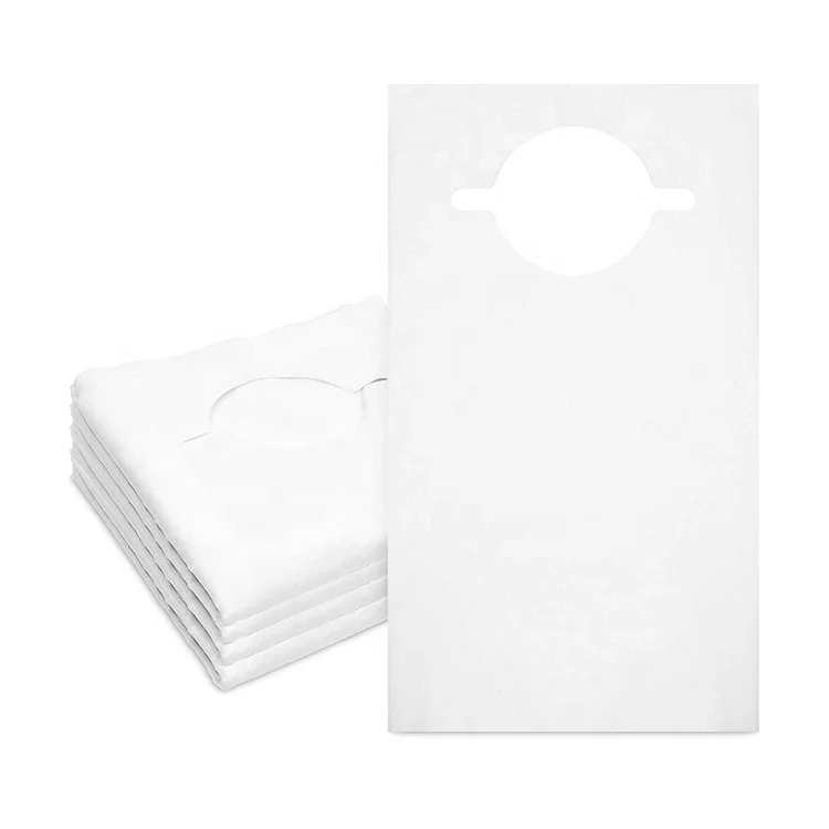 Absorbent Tissue Front Water Resistant Overhead Disposable Adult Bibs Apron For Elderly Patients