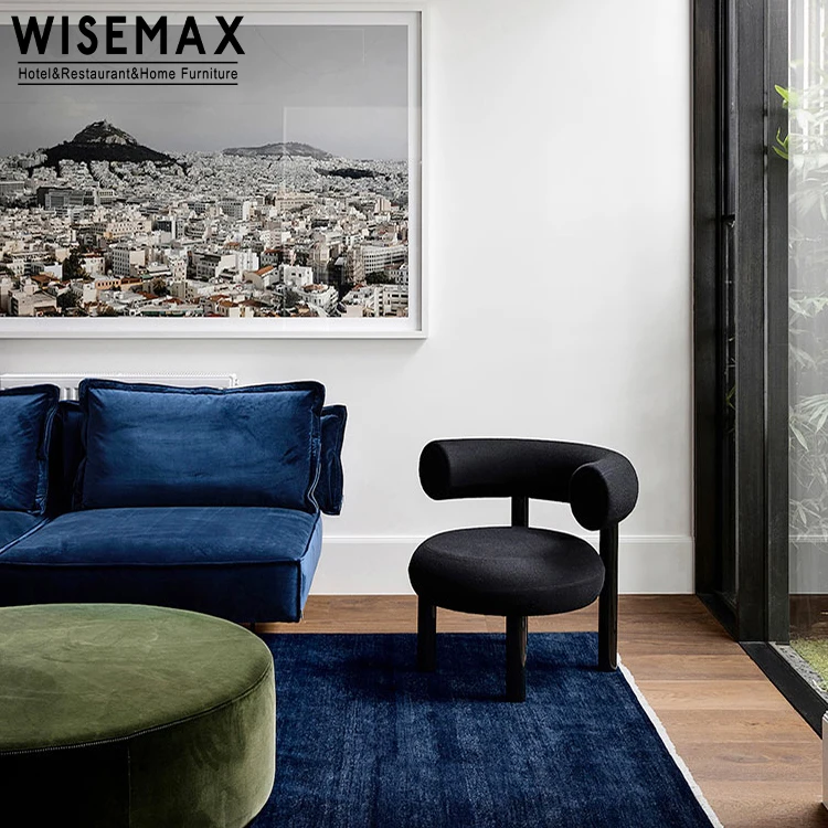 Мебель WISEMAX высокое качество Мягкая изогнутая спинка обеденный стул из льняной ткани для гостиной кафе