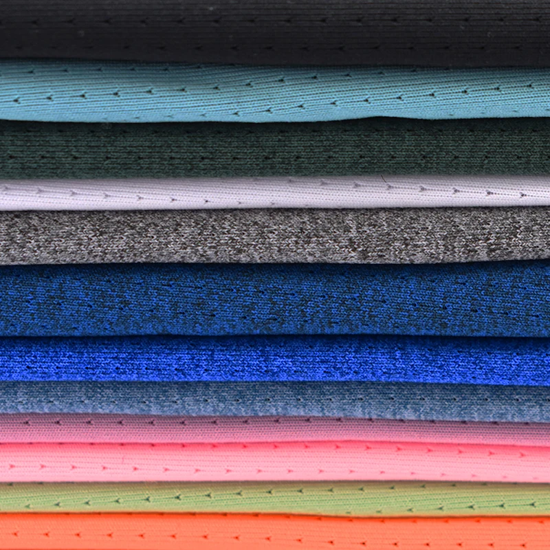High stretch dry fit cationic mesh fabric single jersey for yoga wear  t shirt