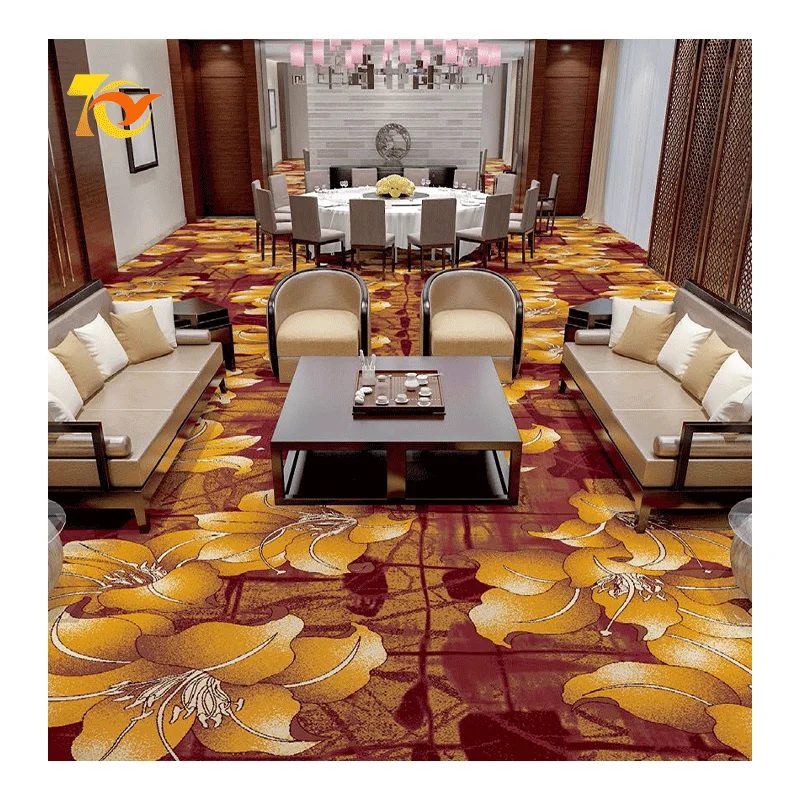 Hotel Equipment Wall To Wall 100% Nylon Printing Carpet Hotel  Living Room  Iranain  Floor Tiles Carpet Easy Install