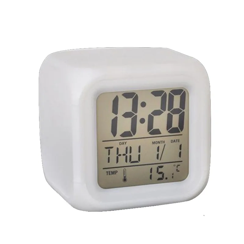 Hot Sales 7 Colors Changing Night Light Children Desk Clock Kids Alarm Clock Small Led Digital Table Clock