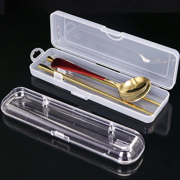 SUNSHING Plastic Tableware Children Baby Spoon Packaging Travel Cutlery Case Toddler Utensils Box Silicone Baby Spoons Case