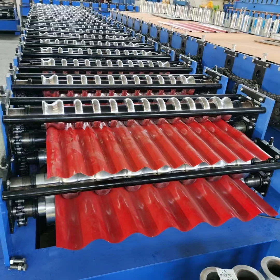 Double Layer Glazed Tile Roll Forming Machine Corrugated and Trapezoidal Roof Sheet Roofing Making Machines