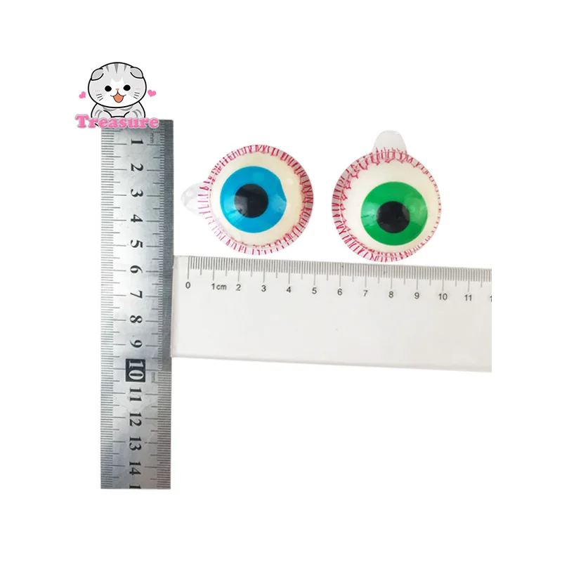 Hot selling halal  sweet soft chewy gummy candy fruit eyeball candy Jelly jam filled halloween candies