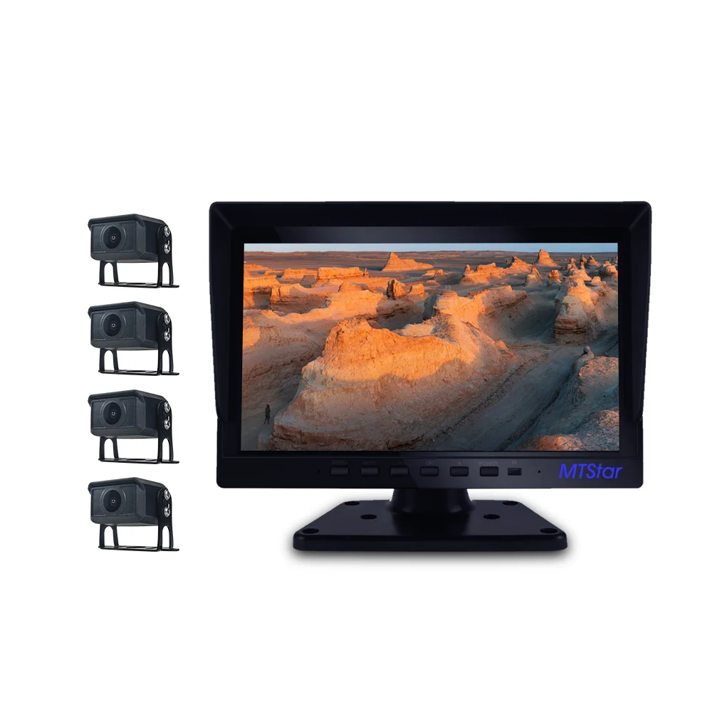10 inch  4Ch Display Car Monitor Alarm recording H.265 HD-IP vehicle Series Camera